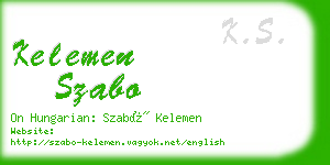 kelemen szabo business card